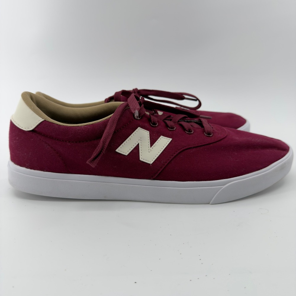 New Balance AM210 Burgundy Canvas Skate‎ Shoes Mens Size 13 Low Top Sneakers